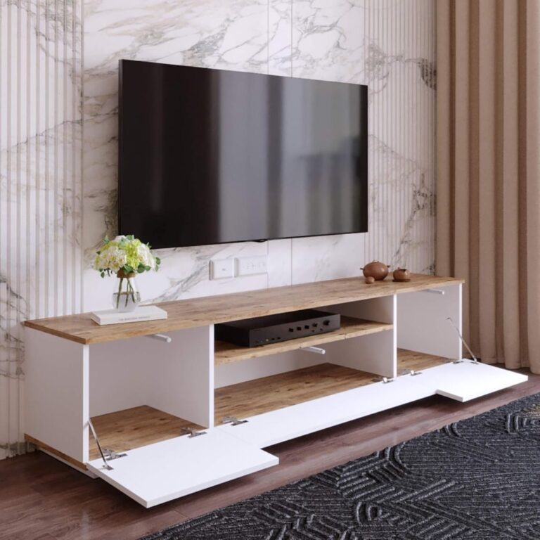 1. Aurora TV Unit | وحدة تليفزيون خشب كونتر مع مفصلات Soft Close وحدة تليفزيون Aurora TV Unit من خشب الكونتر الفاخر مع أرجل زان طبيعي، مفصلات Soft Close، وأكسسوارات إيطالي. تصميم عصري وفاخر يضيف أناقة لغرفة المعيشة. استمتع بالعملية والفخامة مع Aurora TV Unit، خشب كونتر عالي الجودة، مفصلات Soft Close، أرجل زان طبيعي، وأكسسوارات إيطالي متينة.