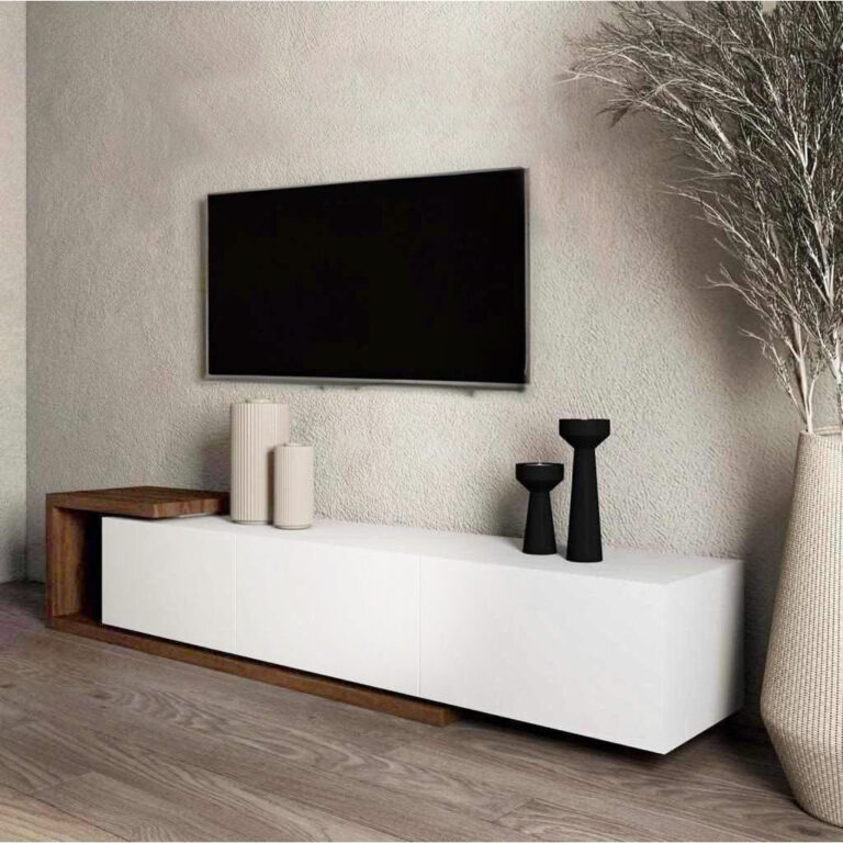 Velvet TV Unit | وحدة تليفزيون خشب كونتر فاخر Velvet TV Unit خشب كونتر مع مفصلات Soft Close، أرجل زان طبيعي، وأكسسوارات إيطالي فاخرة. تضيف لمسة فخامة لغرفة المعيشة.