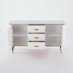 بوفيه سفرة مودرن خشب زان وكونتر طبيعي